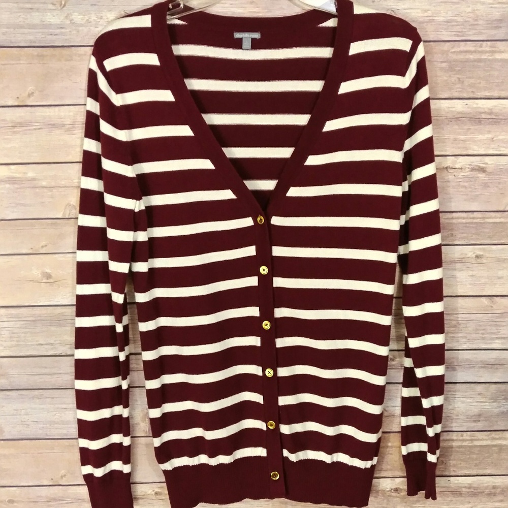 Charlotte Russe - Burgundy/Cream Cardigan